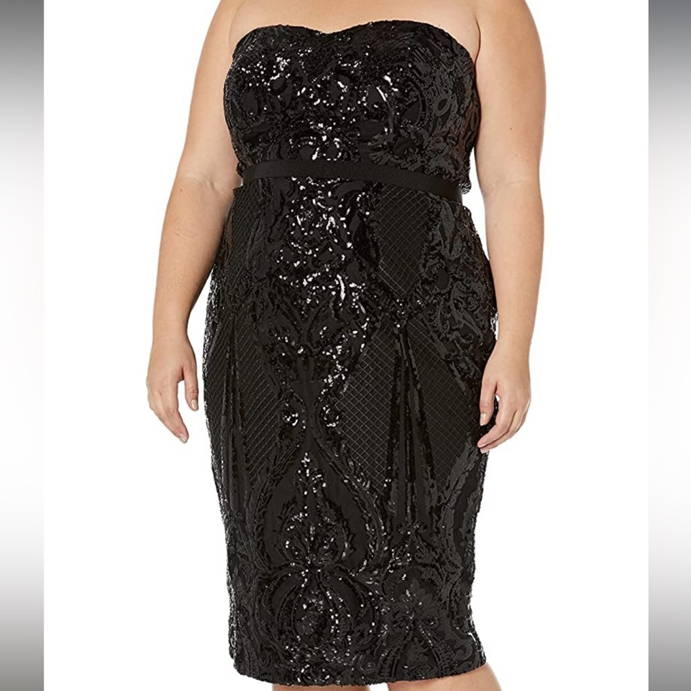 City Chic NWT Black Sequin Cocktail Dress